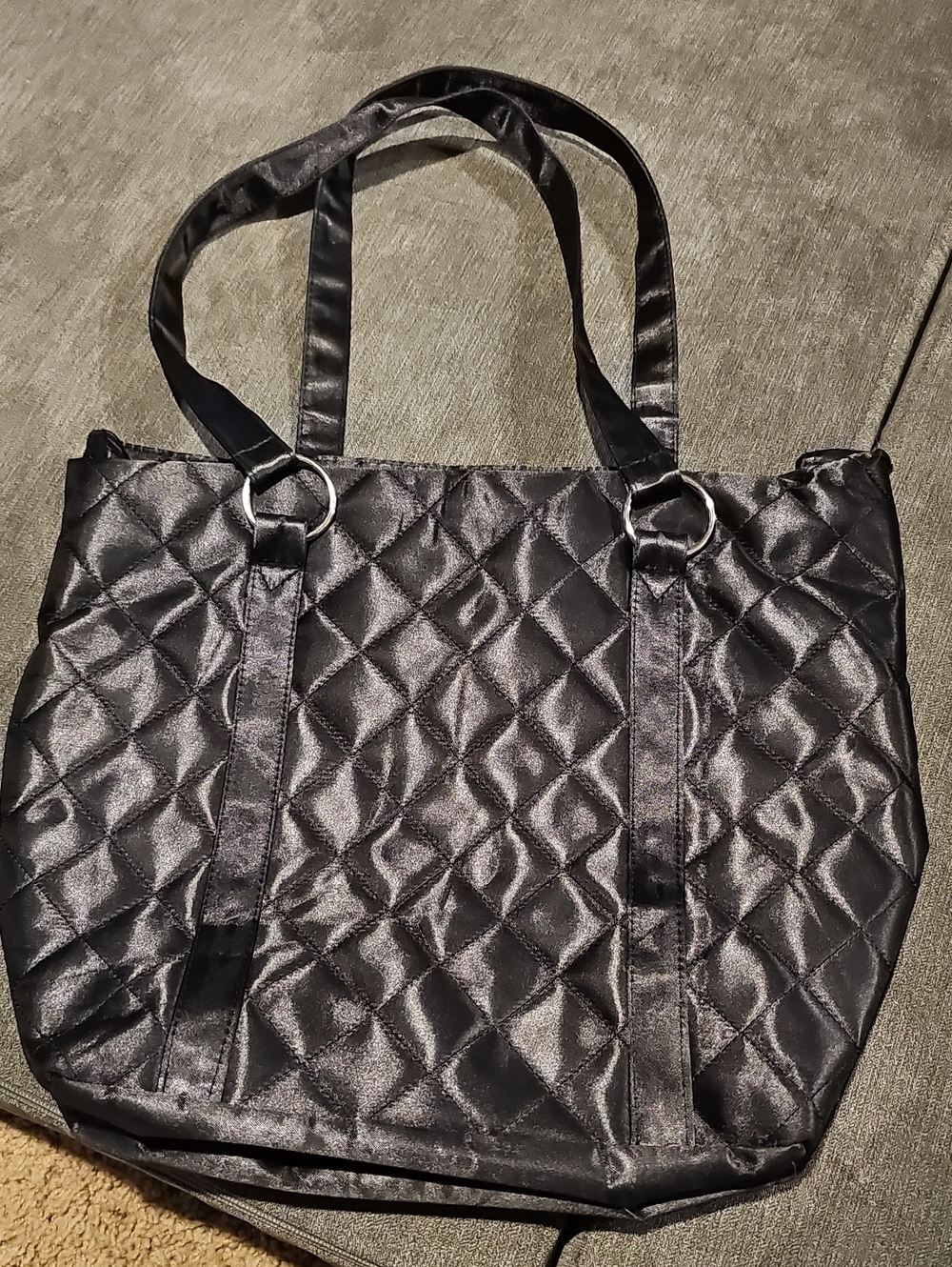 Quilted Black Tote Bag - Everyday Elegant